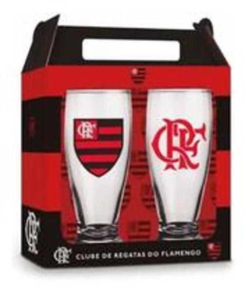 Imagem de Conjunto 2 Copos Munich Flamengo - 200ml Vidro Cerveja - Brasfoot