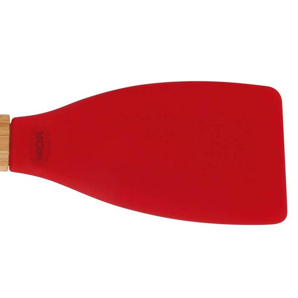 Imagem de Conjunto 2 Espátulas de Silicone Mor Com Cabo de Bamboo Vermelho Resistente ao Calor