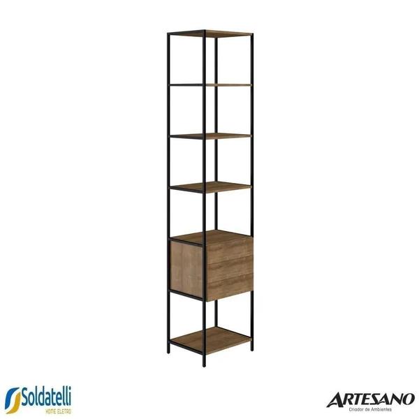 Conjunto 2 estantes 3 gavetas + 1 arara 2 gavetas com cabideiro steel quadra mdp vermont aço preto fosco - artesano Imagem de Conjunto 2 estantes 3 gavetas + 1 arara 2 gavetas com cabideiro steel quadra mdp vermont aço preto fosco - artesano