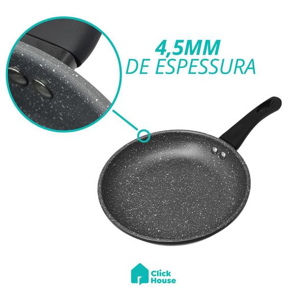 Conjunto 2 Frigideira Indução Revestimento Cerâmica Antiaderente Não Gruda Frita Sem Óleo 20 cm - CLICK HOUSE Imagem de Conjunto 2 Frigideira Indução Revestimento Cerâmica Antiaderente Não Gruda Frita Sem Óleo 20 cm