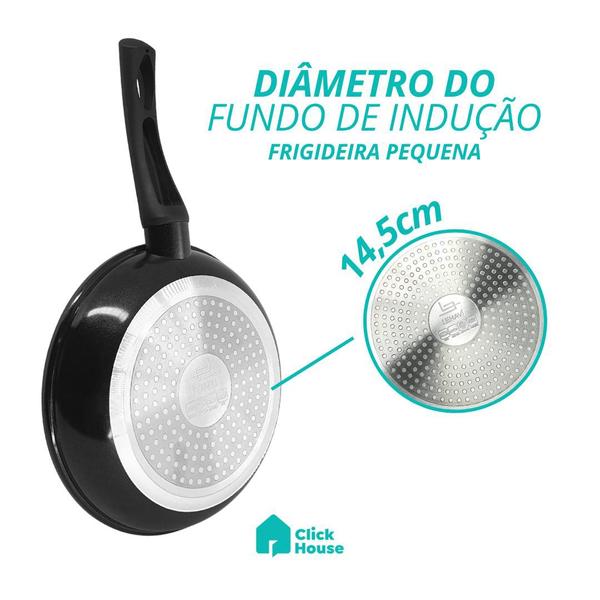 Imagem de Conjunto 2 Frigideira Indução Revestimento Cerâmica Antiaderente Não Gruda Frita Sem Óleo 20 cm