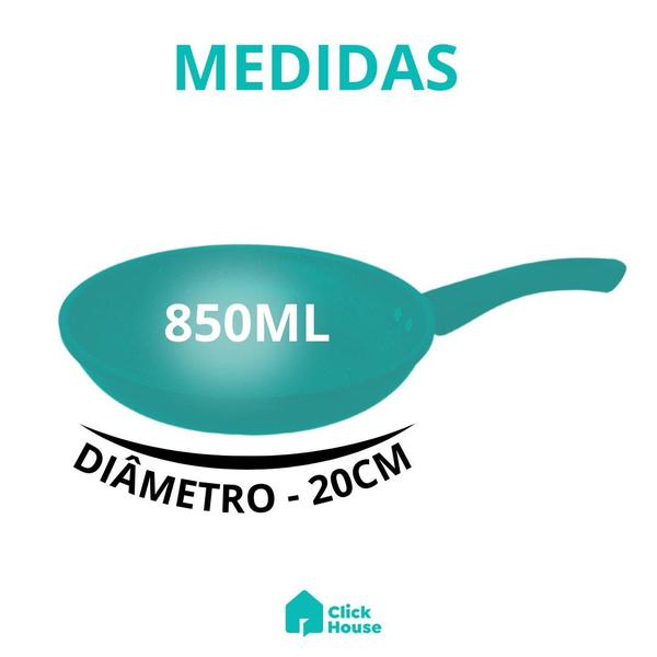Conjunto 2 Frigideira Indução Revestimento Cerâmica Antiaderente Não Gruda Frita Sem Óleo 20 cm - CLICK HOUSE Imagem de Conjunto 2 Frigideira Indução Revestimento Cerâmica Antiaderente Não Gruda Frita Sem Óleo 20 cm