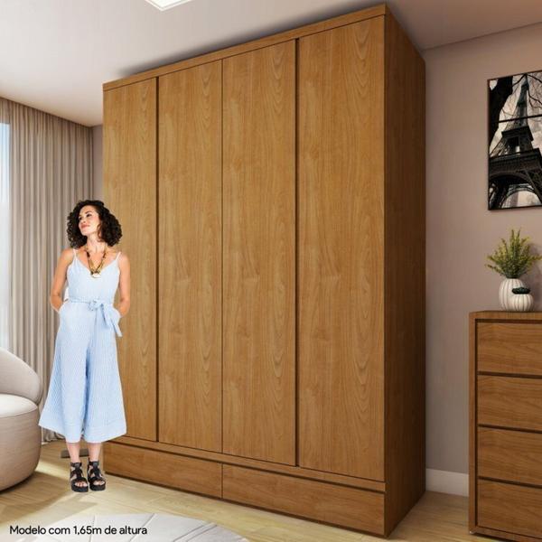 Imagem de Conjunto 2 Guarda-roupa 4 Portas 3 Gavetas 100% Mdf Urbano Cedro