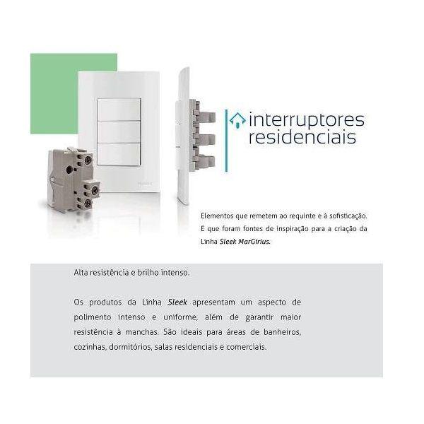 Imagem de Conjunto 2 Interruptor Simples + Tomada 10A 4x2 Sleek MarGirius