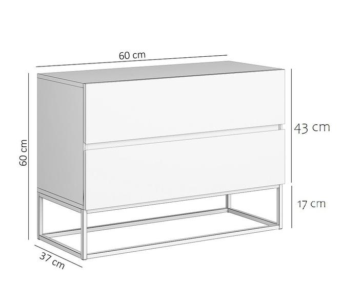 Imagem de Conjunto 2 Mesa de Cabeceira Eros 60 Estilo Industrial Base Cobre