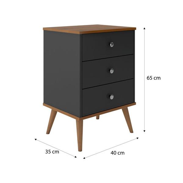 Imagem de Conjunto 2 Mesas de Cabeceira Mix 3 Gavetas