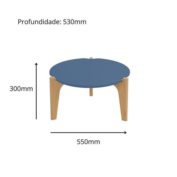 Imagem de Conjunto 2 Mesas de Centro Sala de Estar Flórida Azul Lord/Freijó - Lukaliam Móveis