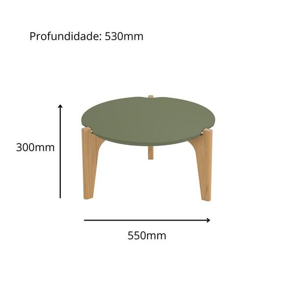 Imagem de Conjunto 2 Mesas de Centro Sala de Estar Flórida Verde Floresta/Freijó - Lukaliam Móveis