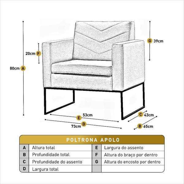 Imagem de Conjunto - 2 Poltronas Apolo Luxo Base Preta Castellar