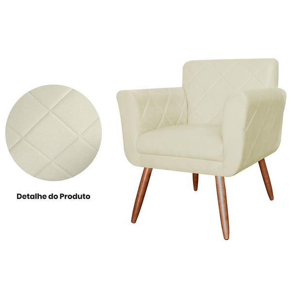 Imagem de Conjunto 2 Poltronas Cadeiras Isabella Sala de Estar Corano Bege - INCASA DECOR