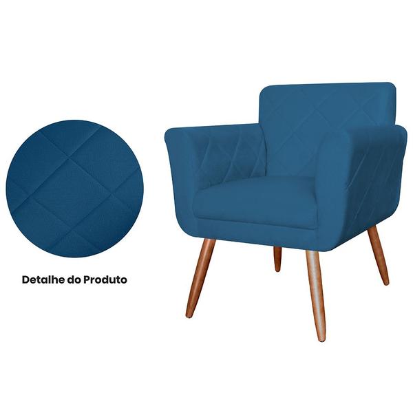 Imagem de Conjunto 2 Poltronas Cadeiras Isabella Sala de Estar Suede Azul Marinho - INCASA DECOR