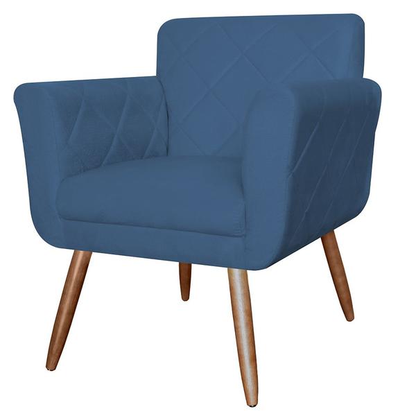 Imagem de Conjunto 2 Poltronas Cadeiras Isabella Sala de Estar Veludo Azul Marinho - INCASA DECOR