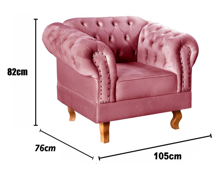 Imagem de Conjunto 2 Poltronas Chesterfield Dom Pedro Decoração Sala Recepção Retrô