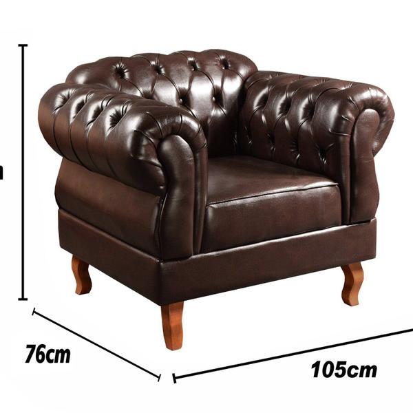 Imagem de Conjunto 2 Poltronas Chesterfield Duquesa Decoração Sala Recepção Retrô