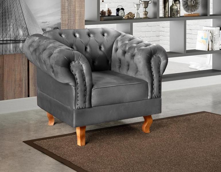 Imagem de Conjunto 2 Poltronas Decorativa Dom Pedro Chesterfield Botonê