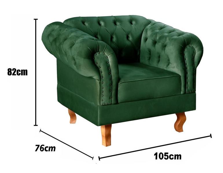 Imagem de Conjunto 2 Poltronas Decorativa Dom Pedro Chesterfield Botonê