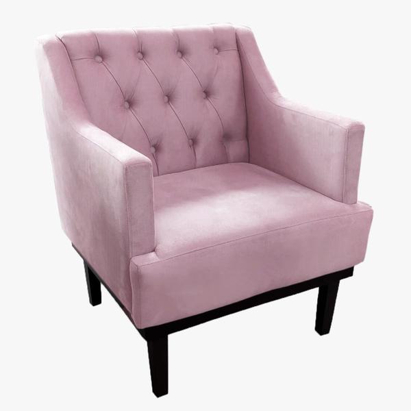 Imagem de Conjunto 2 Poltronas Decorativa Em Capitonê Para Consultório Aurora Suede Rosa Claro DL Decor