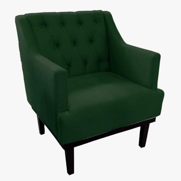 Imagem de Conjunto 2 Poltronas Decorativa Em Capitonê Para Consultório Aurora Suede Verde DL Decor