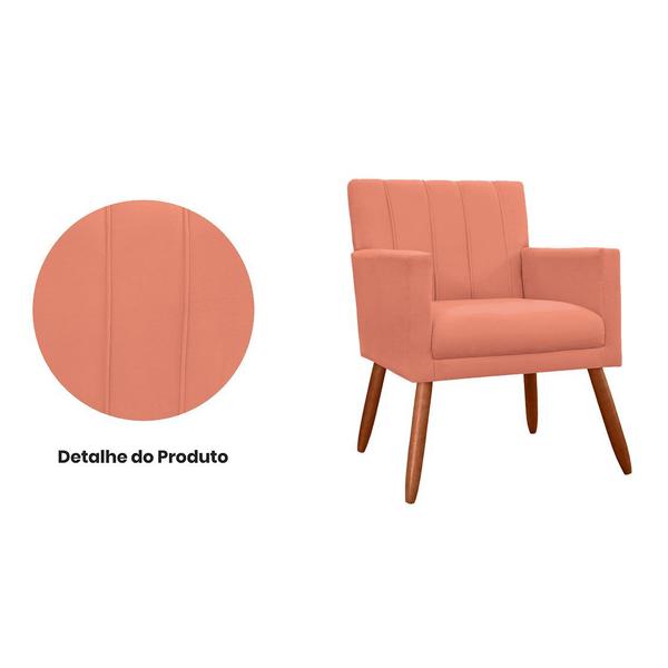 Imagem de Conjunto 2 Poltronas Decorativa Para Quarto Closet Clínica Cecília Suede Coral - DL DECOR