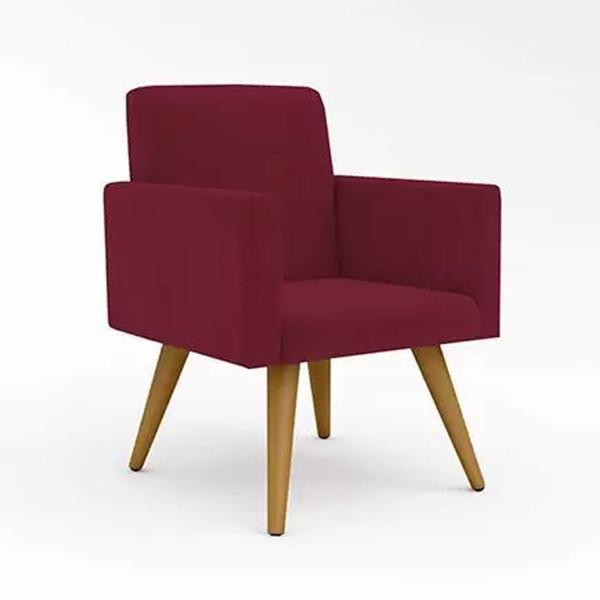 Imagem de Conjunto 2 Poltronas Decorativas Nina e 1 Namoradeira Pés Palito Suede Marsala VictoriaDecor