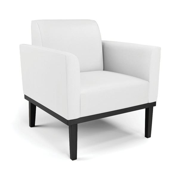 Imagem de Conjunto 2 Poltronas e 1 Namoradeira Decorativa Isabella Pés Fixo em Madeira Preto PU Branco G19 - Gran Belo