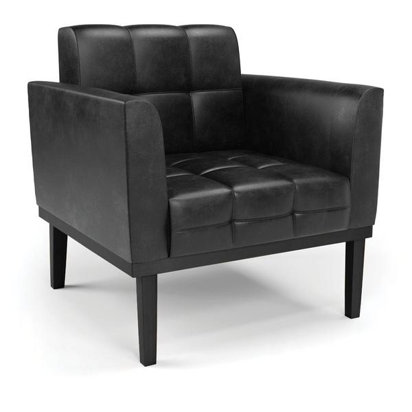 Imagem de Conjunto 2 Poltronas e 1 Namoradeira Decorativa Karen Pés Fixo em Madeira PU Preto Brilho G19 - Gran Belo