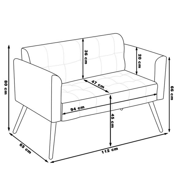 Imagem de Conjunto 2 Poltronas e 1 Namoradeira Pés Palito Karen Suede Nude G19 - Gran Belo