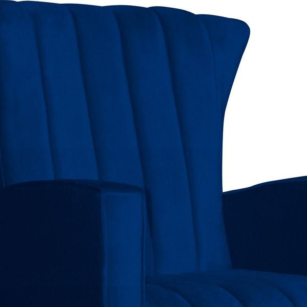 Imagem de Conjunto 2 Poltronas Estofadas de Balanço Melinda Suede Azul Marinho - DL DECOR