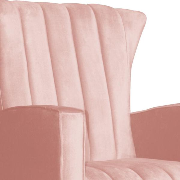 Imagem de Conjunto 2 Poltronas Estofadas de Balanço Melinda Veludo Rosa - DL DECOR