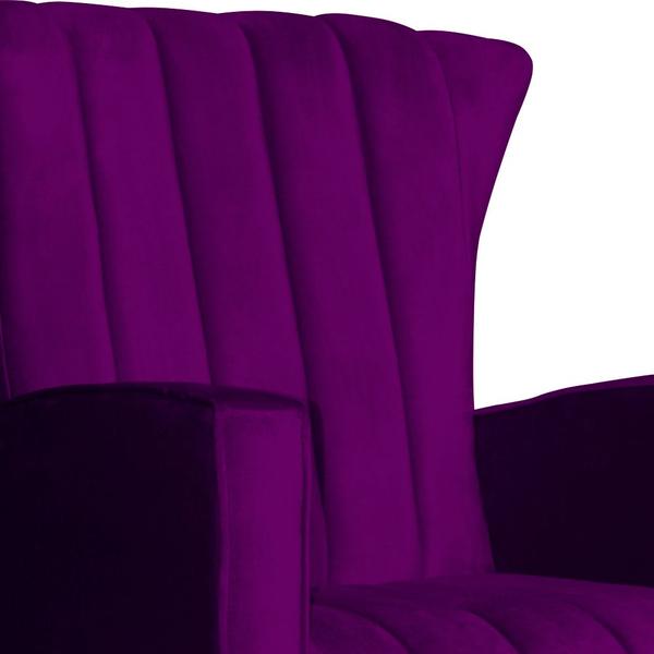 Imagem de Conjunto 2 Poltronas Estofadas de Balanço Melinda Veludo Roxo - DL DECOR