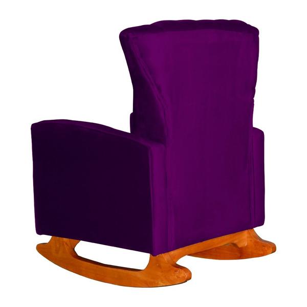 Imagem de Conjunto 2 Poltronas Estofadas de Balanço Melinda Veludo Roxo - LM DECOR