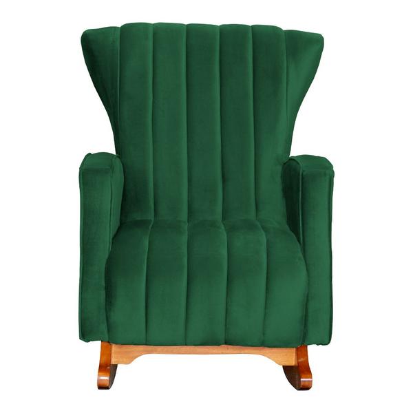 Imagem de Conjunto 2 Poltronas Estofadas de Balanço Melinda Veludo Verde - LM DECOR