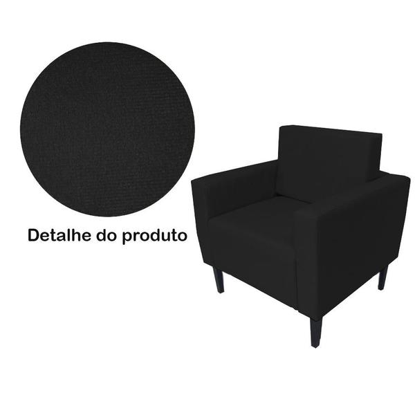 Imagem de Conjunto 2 Poltronas Estofadas Para Clínica Leticia Slim Corano Preto - LM DECOR