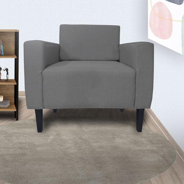 Imagem de Conjunto 2 Poltronas Estofadas Para Clínica Manu Suede Cinza - DL DECOR