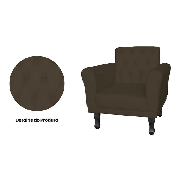 Imagem de Conjunto 2 Poltronas Estofadas Para Consultório Classic Suede Marrom - LM DECOR