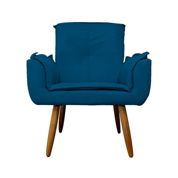 Imagem de Conjunto 2 Poltronas Estofadas Para Consultório Emília Plus Suede Azul Royal - DL Decor