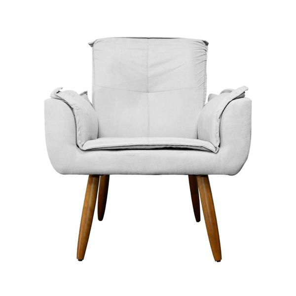 Imagem de Conjunto 2 Poltronas Estofadas Para Consultório Emília Plus Suede Branco - LM DECOR