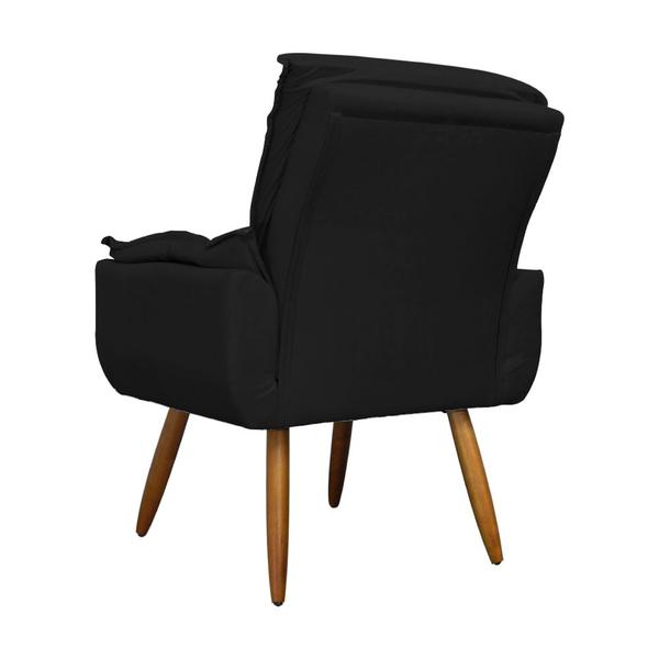 Imagem de Conjunto 2 Poltronas Estofadas Para Consultório Emília Plus Suede Preto - LM DECOR