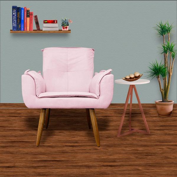 Imagem de Conjunto 2 Poltronas Estofadas Para Consultório Emília Plus Suede Rosa Bebe - LM DECOR