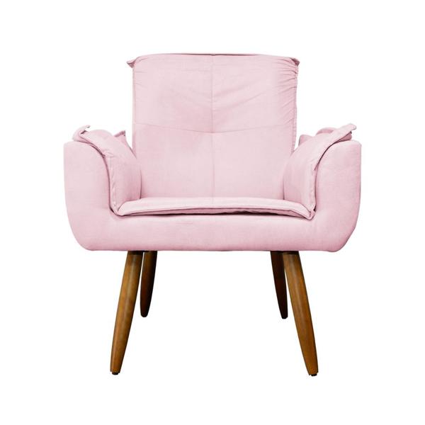 Imagem de Conjunto 2 Poltronas Estofadas Para Consultório Emília Plus Suede Rosa Bebe - LM DECOR