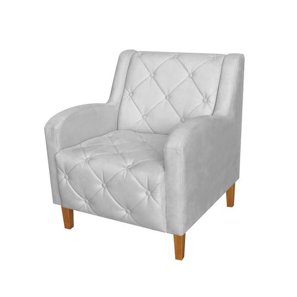 Imagem de Conjunto 2 Poltronas Estofadas Para Sala De Estar Munique Suede Branco  - LM DECOR