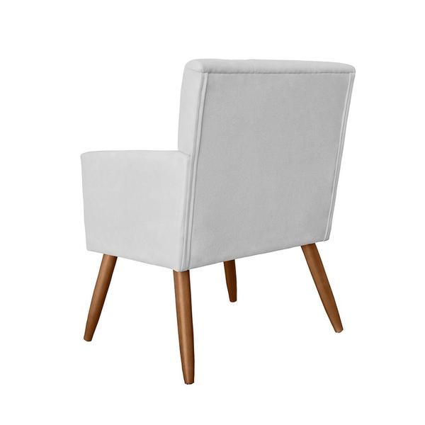 Imagem de Conjunto 2 Poltronas Estofadas Pés Palito Sala de Visitas Onix Suede Branco - LM DECOR