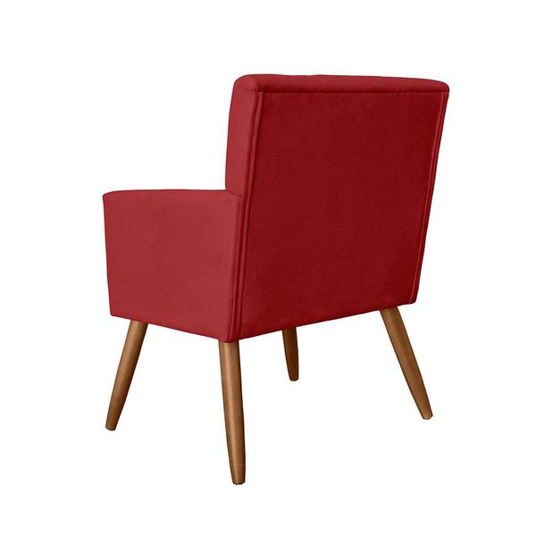 Imagem de Conjunto 2 Poltronas Estofadas Pés Palito Sala de Visitas Onix Suede Vermelho - DL Decor