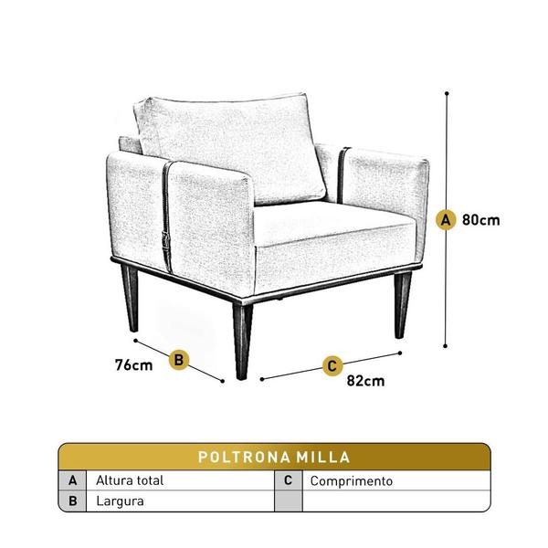 Imagem de Conjunto - 2 Poltronas Milla Luxo Madeira Maciça Castellar