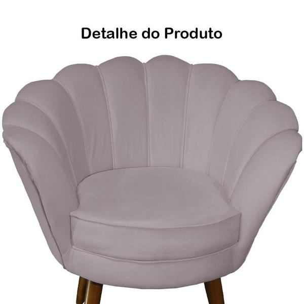 Imagem de Conjunto 2 Poltronas Pétala Decorativa Estofada Suede Rose - INCASA DECOR