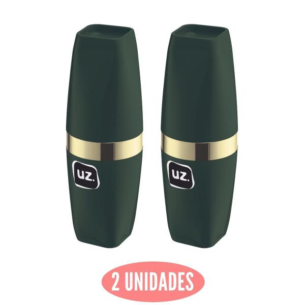 Imagem de Conjunto 2 Porta Escova Slim com Tampa Verde com Dourado UZ