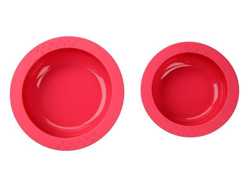 Imagem de Conjunto 2 Pratos Infantis em Silicone - 1 Prato 260 Ml + 1 Prato 360 Ml Vermelho Moda do Chef