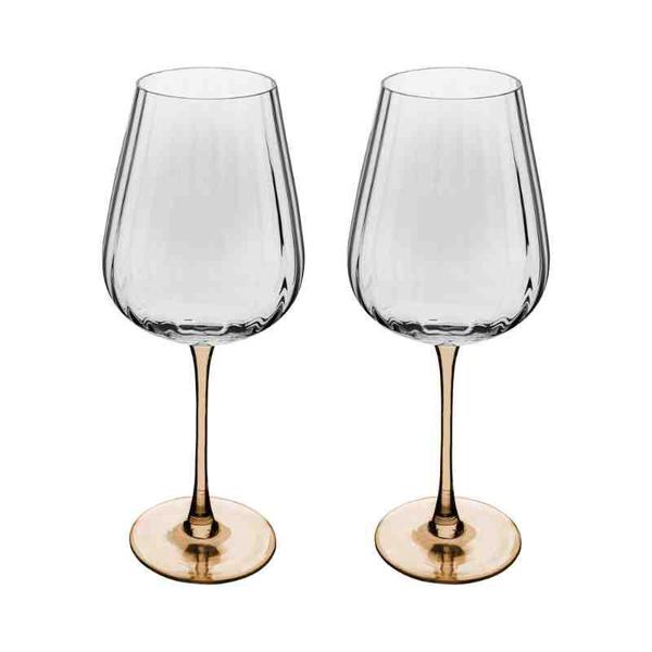 Imagem de Conjunto 2 Taças Vinho Vidro Haste Âmbar Classic 560 ml Wolff