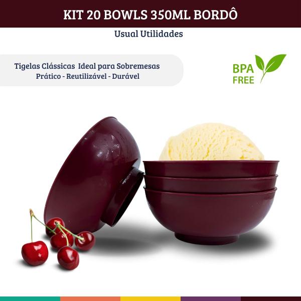 Imagem de Conjunto 20 Bowls 350ml Pote Sobremesa Usual Utilidades