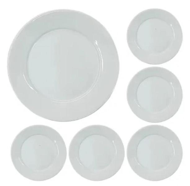 Imagem de Conjunto 22 Pratos Rasos Porcelana 24,5cm Bar Hotel Germer